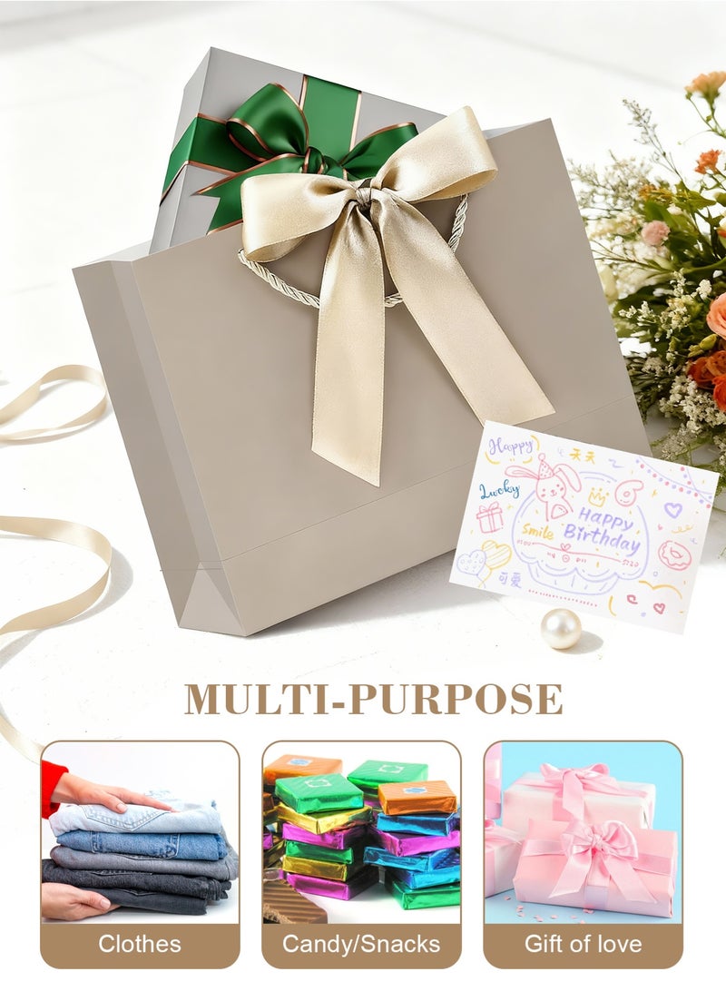 HomarKet Gift Bag, 2PCS Gift Bags Large with Ribbon and 2 Greeting Cards 4 Tissue Paper, Portable Paper Gift Bag Luxury Bag with Handles, Birthday Gift Bags,Present Bags for Wedding Party Mothers Day Valentines Day  Baby Shower(12.6" x 9.8" x 4.3"/32X25X11CM) - Image 5